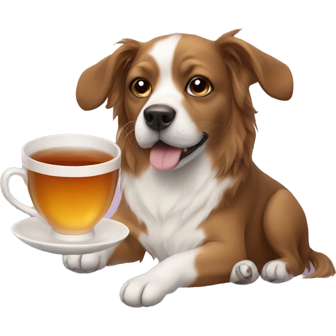 dog and tea emoji