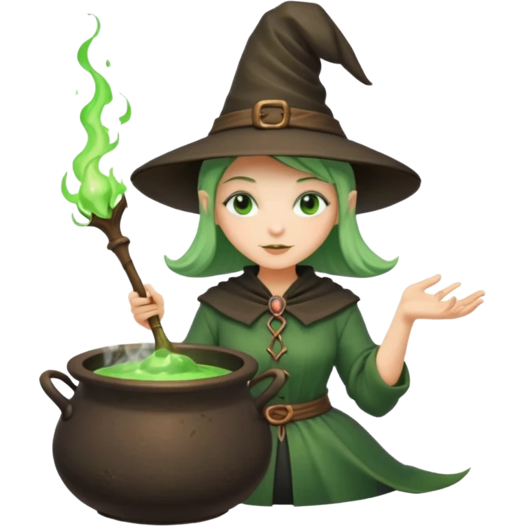green witch cooking potion emoji