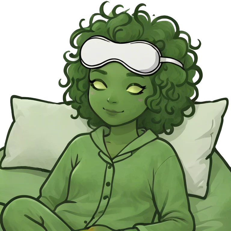 Blonde girl sleeping curly hair emoji