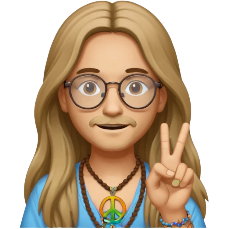 Hippie with glasses emoji