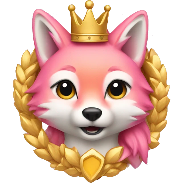 Pink fox with a gold crown  emoji