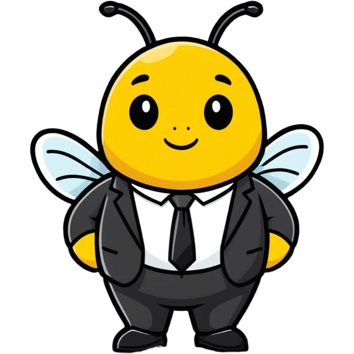 bee in a classic suit emoji