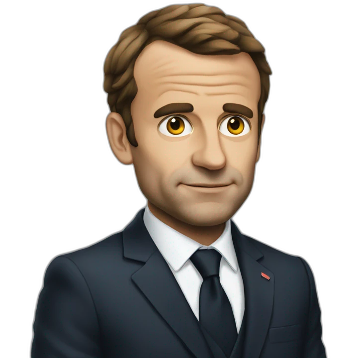 Macron with a lot of wrinkles emoji
