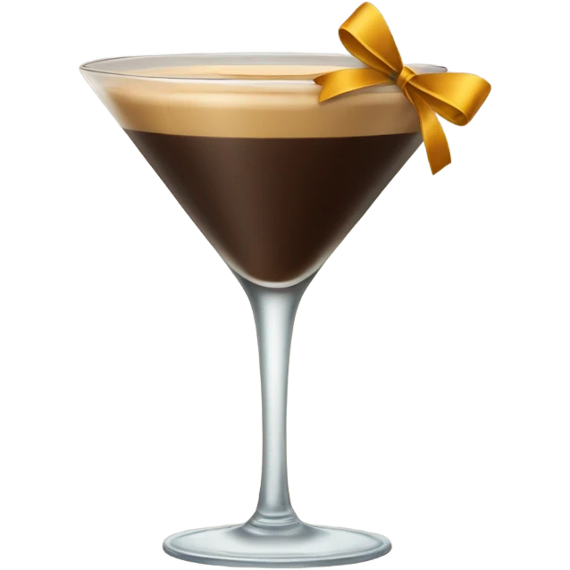 Espresso martini with a bow emoji