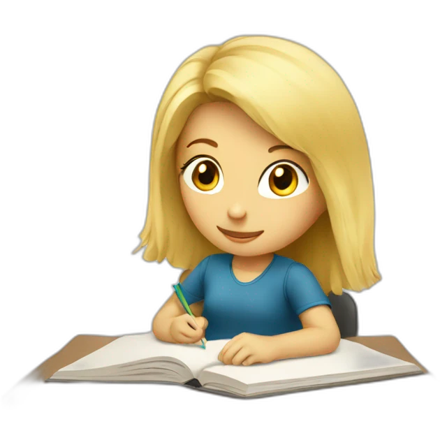 blonde girl studying emoji