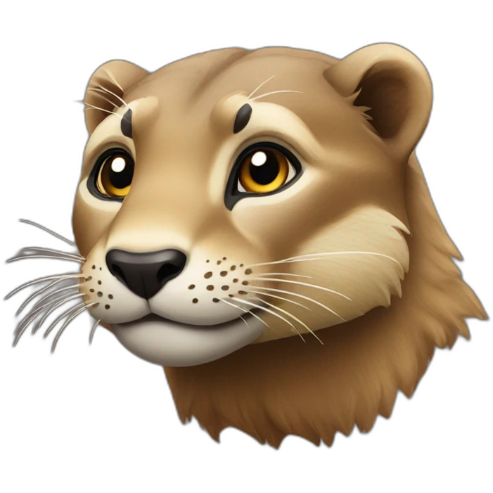 Loutre sur un lion emoji