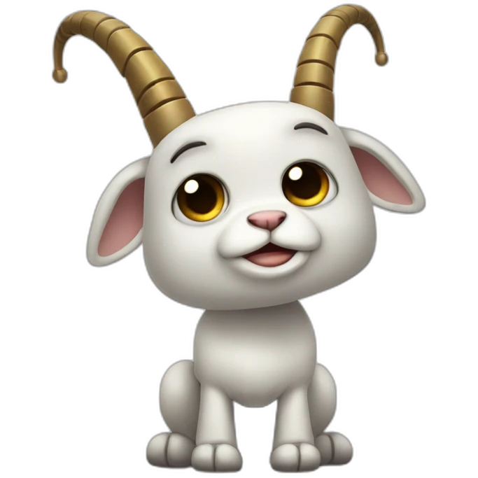 cute robot with goat horns emoji