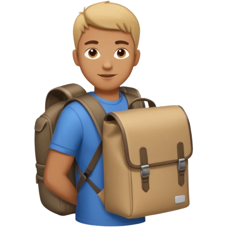 guy walking with a Wolt delivery backpack emoji
