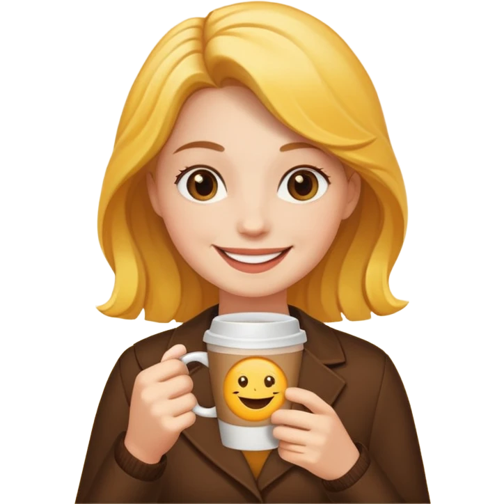 Sunshine holding a coffee emoji