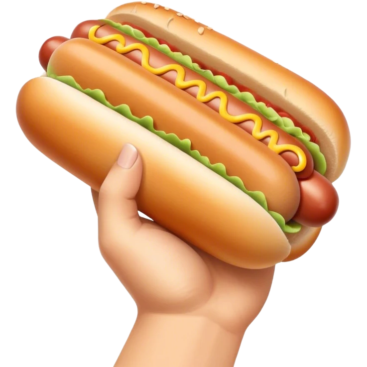 a hand holding a plain hot dog  emoji