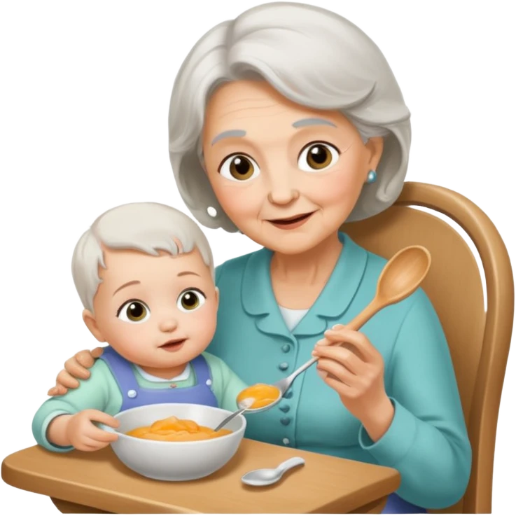 Grandmother feeding - 7 month granddaughter emoji