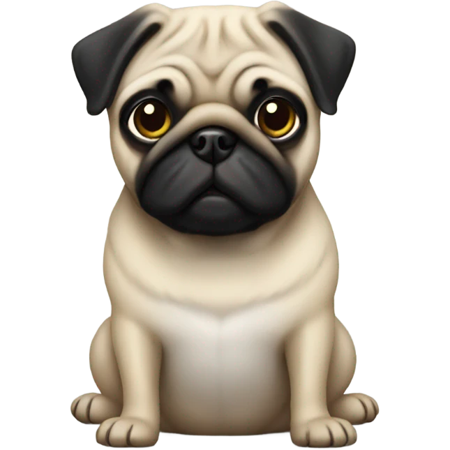 Pug black emoji