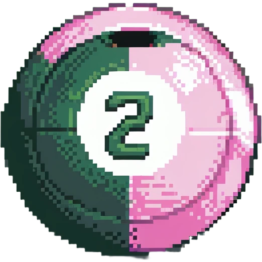 pink billiard ball with the number 23 inside a white circle emoji