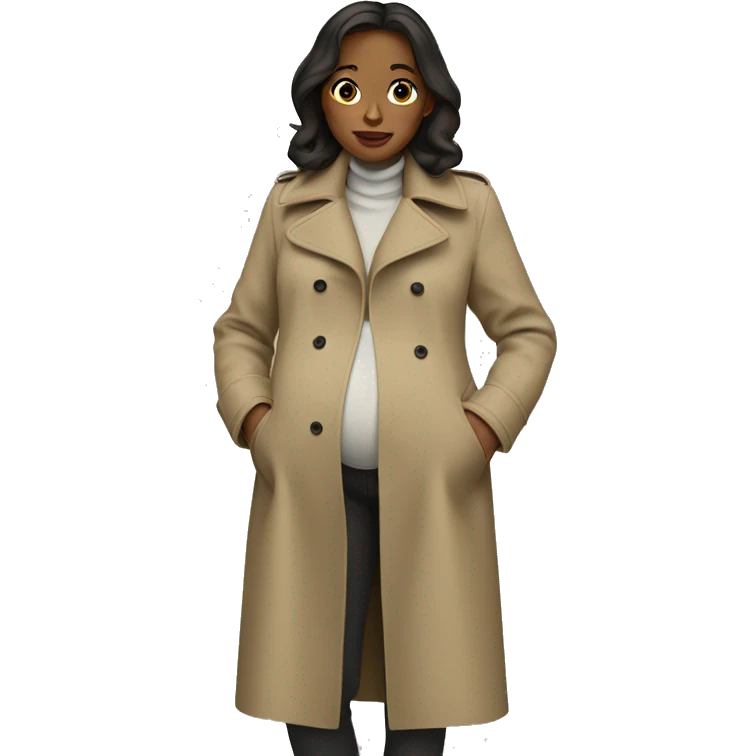 pregnant girl in trench coat emoji