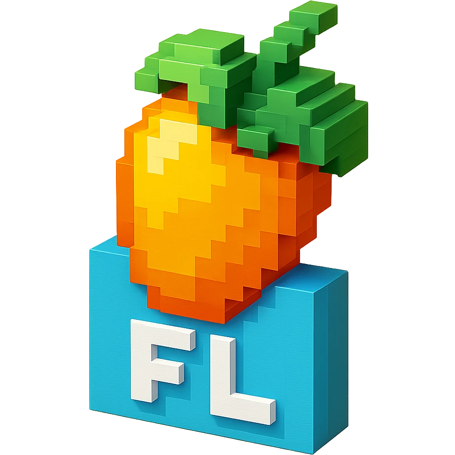 FL Studio logo, voxel style emoji
