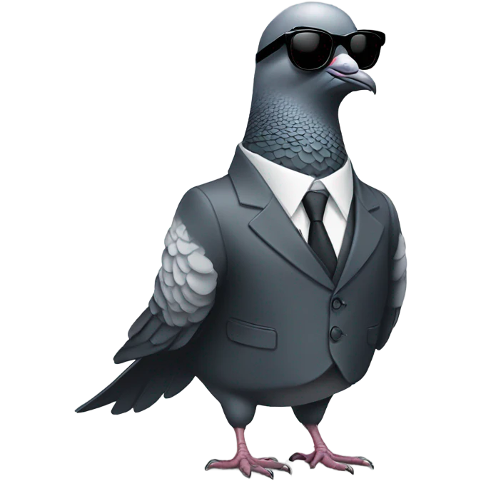 Pigeon in suit and sunglasses emoji