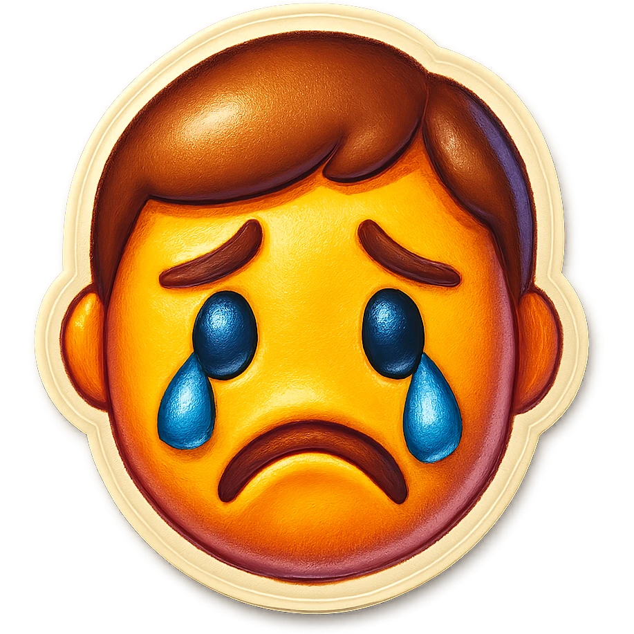 emoji of a person with sad expression sticker style emoji