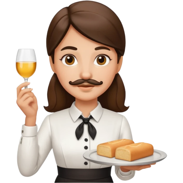 mustached waiter woman emoji