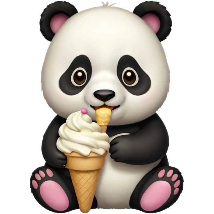 Panda eating ice cream emoji