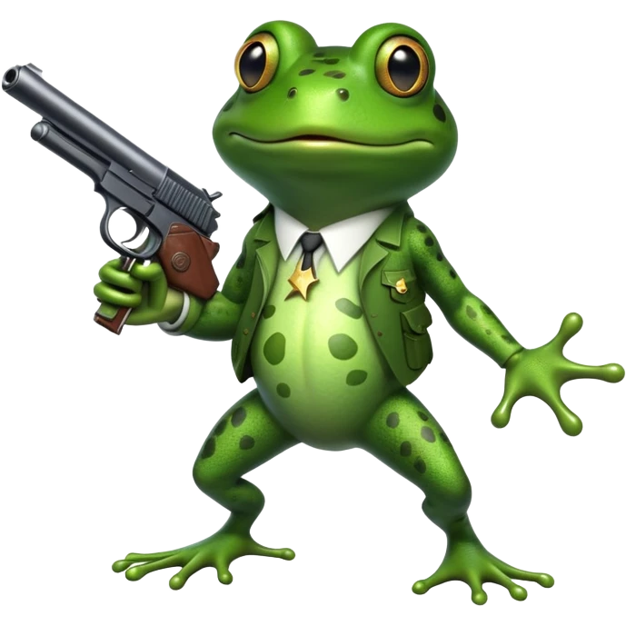 Frog with a gun emoji