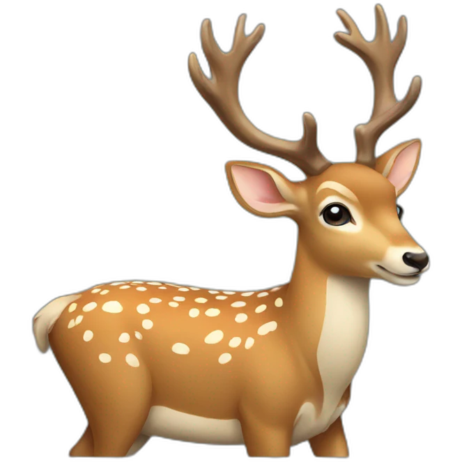 Deer playing phone emoji