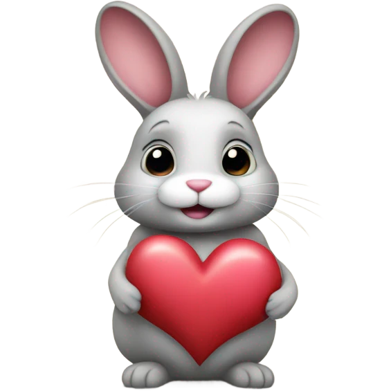Bunny and heart  emoji