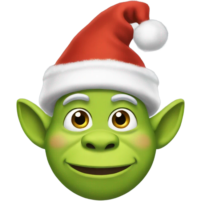Shreck wearing a Christmas hat  emoji