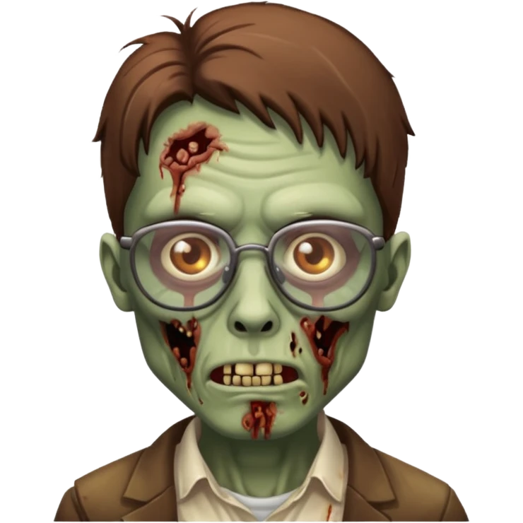 zombie with brown glasses emoji