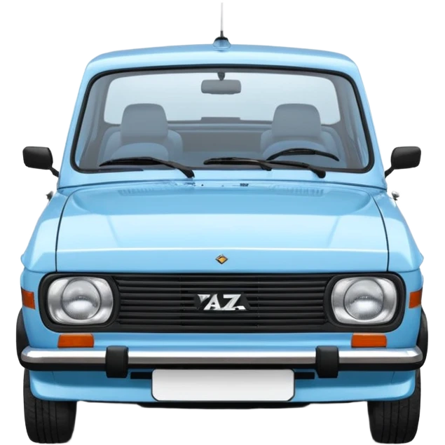 LADA car. Russian car. Model VAZ 2107. Realistic proportions. Front view. emoji