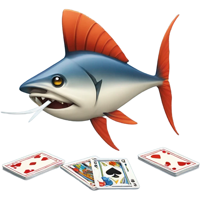 A swordfish playing cards emoji
