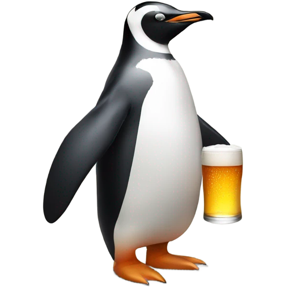 penguin holding beer  emoji