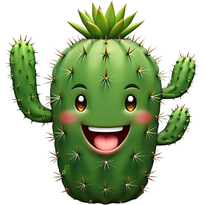 Cactus with mouth emoji