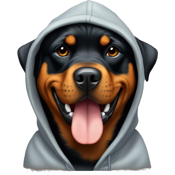 Rottweiler wearing hoodie emoji