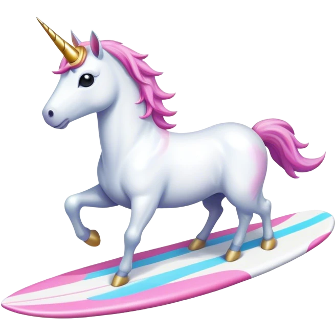 Unicorn surfing emoji