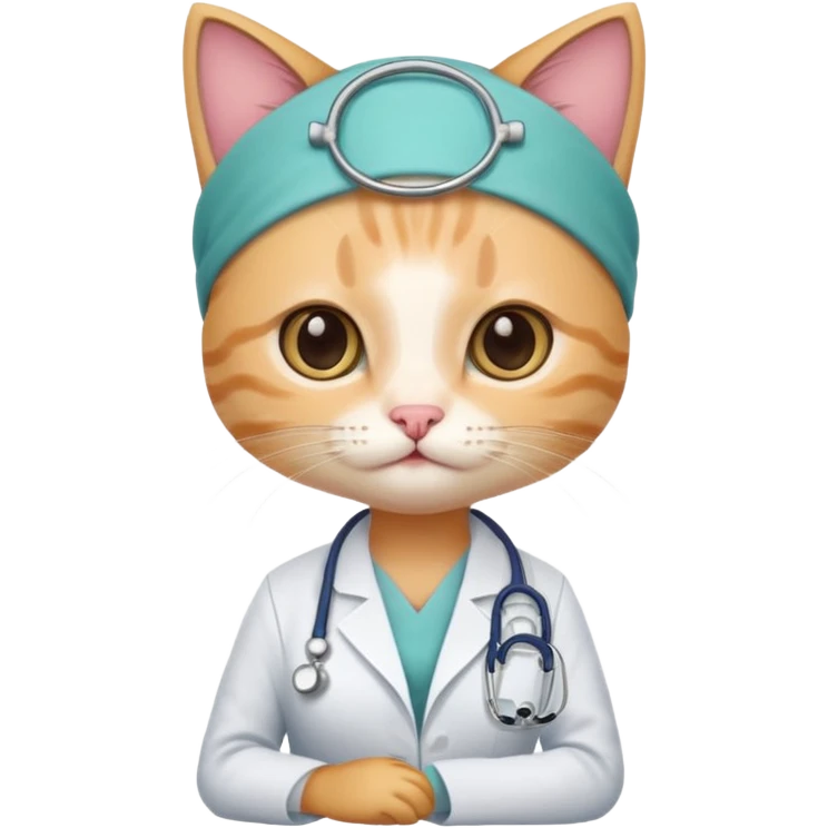 make me a cute little female doctor kitten emoji