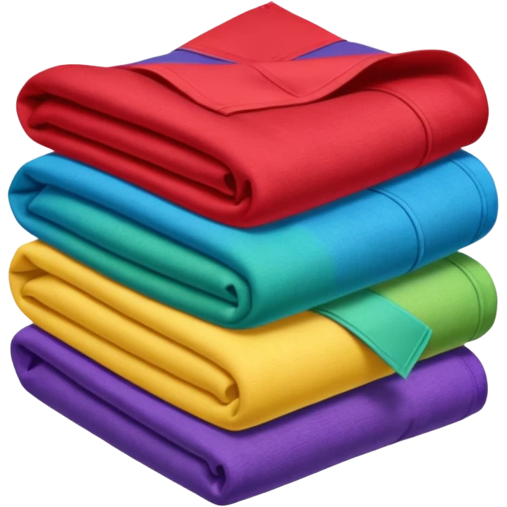 folded pile of 5 solid color fabrics emoji