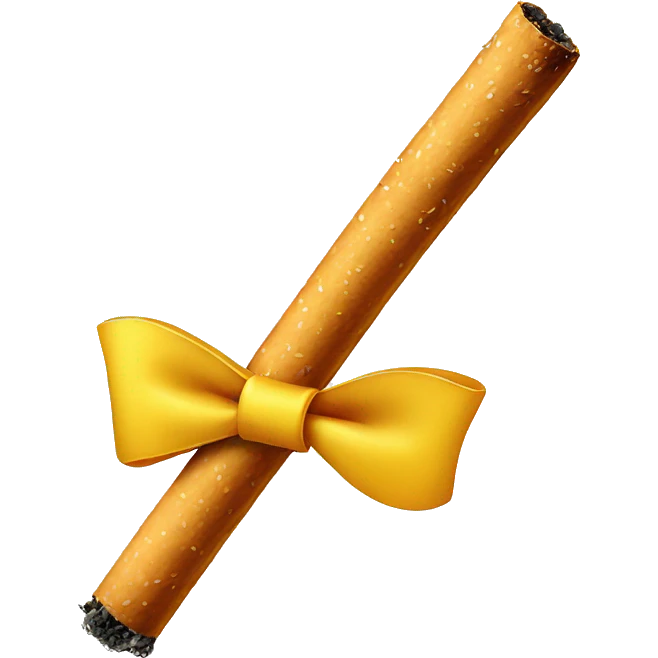 A cigarette with a bow emoji