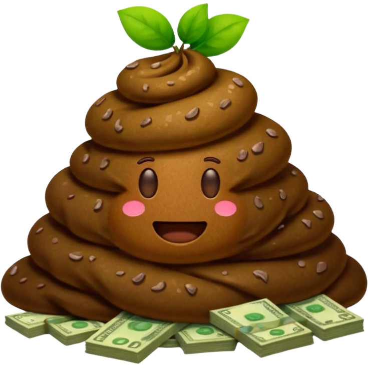 emoji de cocô e dinheiro emoji