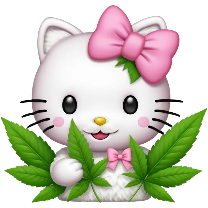 Hello kitty weed emoji