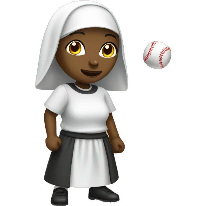 african nun playing baseball emoji