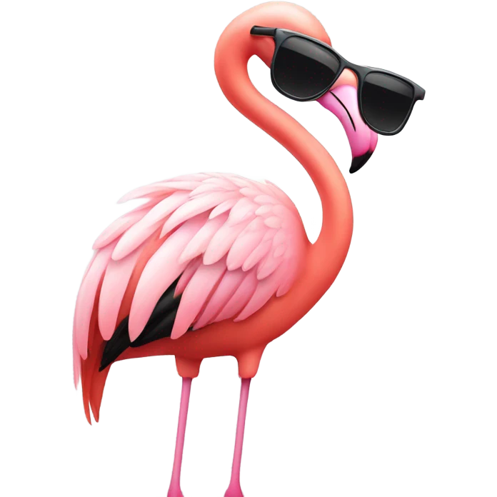 flamingo wearing sunglasses  emoji