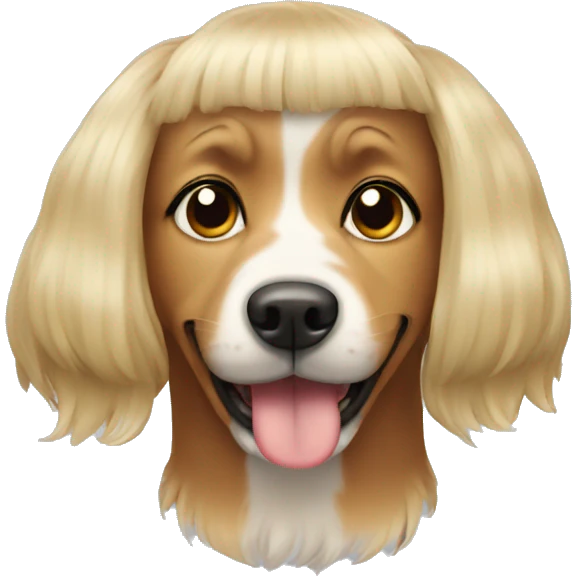 Dog with a wig  emoji
