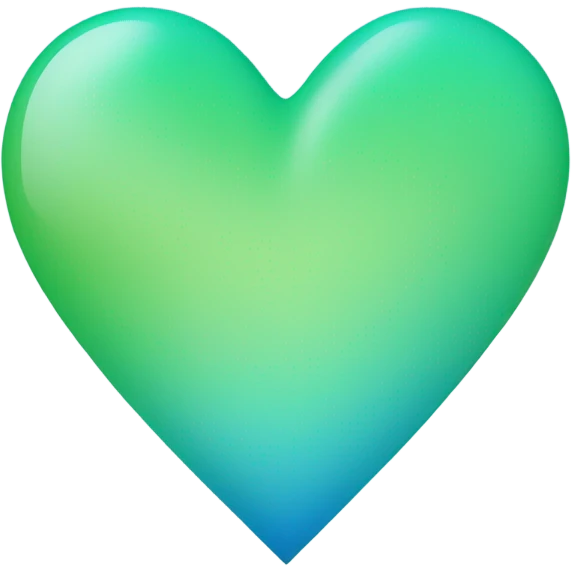 Gradient heart with blue and green  emoji