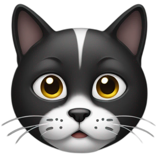 Cat black worried emoji