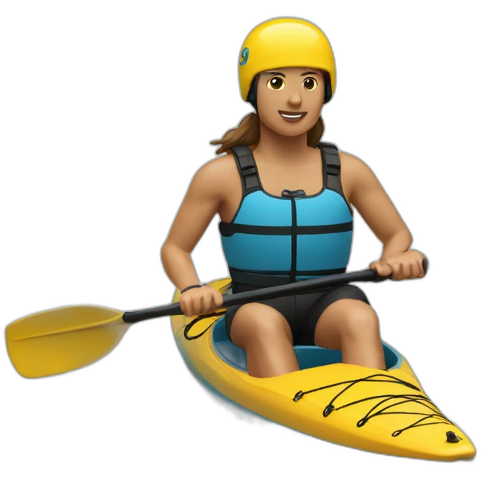 Kayaker sprint with a drone emoji