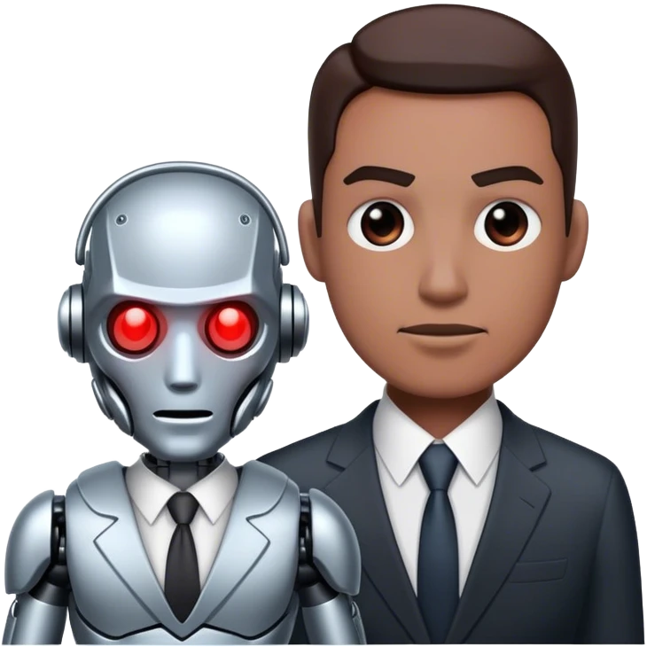 cyborg with business man emoji