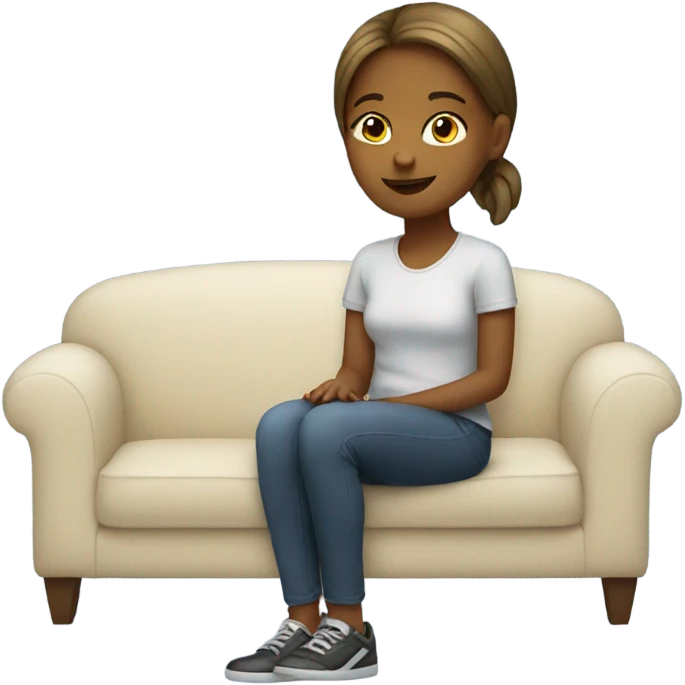 Girl sitting on couch  emoji