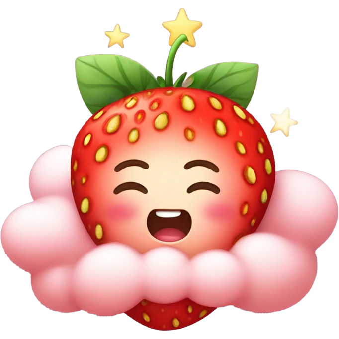 Strawberry sleeping emoji