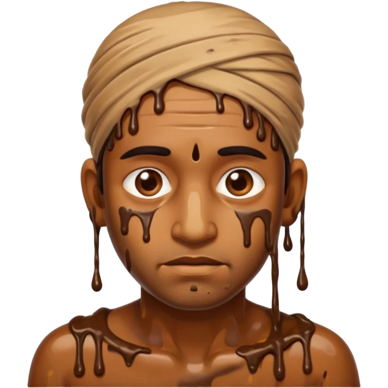 Indian man very dirty with brown slime emoji