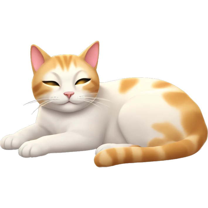 Lying Cat enjoying warm sunlight emoji